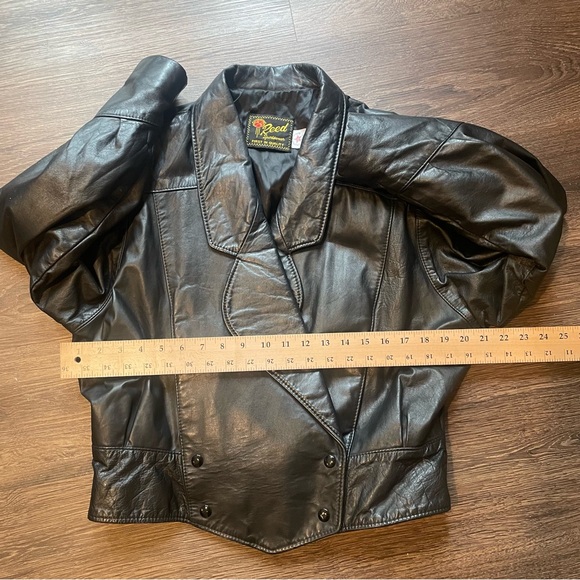 REED SPORTSWEAR LEATHER MOTORCYCLE RIDING JACKET WOMENS SZ MEDIUM BLACK MOTO - Picture 10 of 10